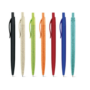 CAMILA. Wheat straw fibre and ABS ball pen with clip