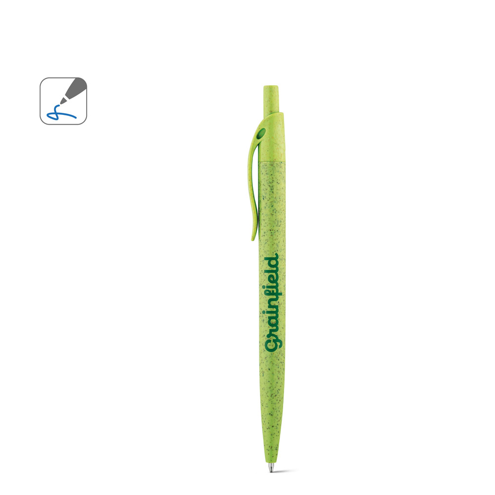 CAMILA. Wheat straw fibre and ABS ball pen with clip