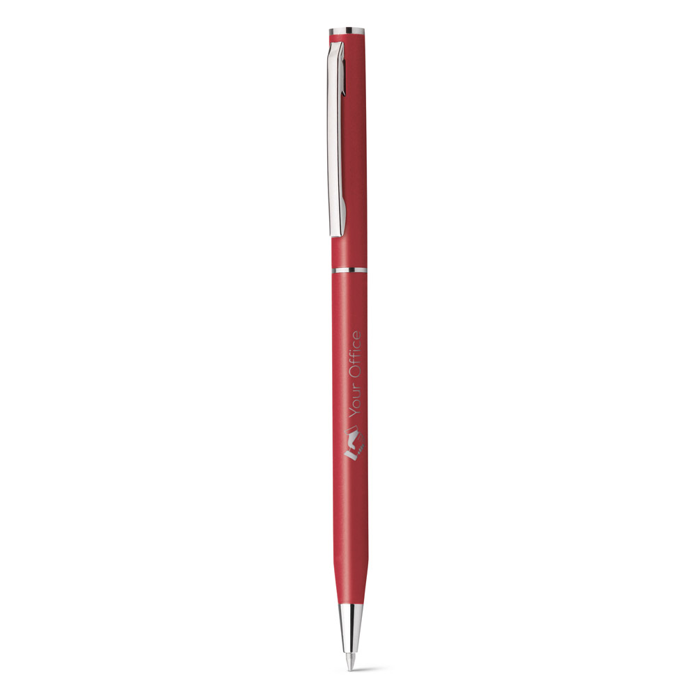 LESLEY METALLIC. Aluminium ball pen with clip and twist mechanism