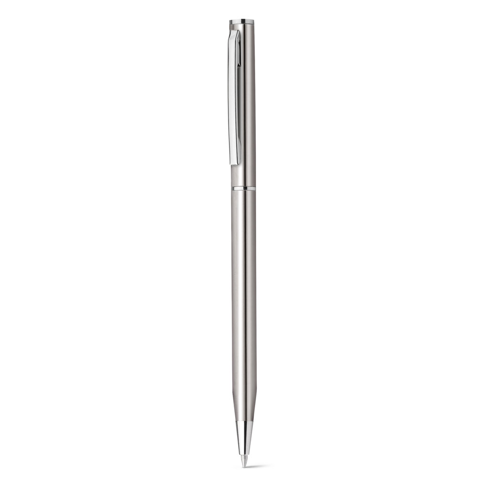LESLEY METALLIC. Aluminium ball pen with clip and twist mechanism