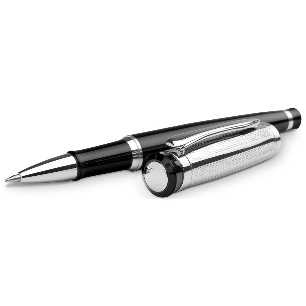 ORLANDO. Metal Rollerball and ballpoint pen set with clip
