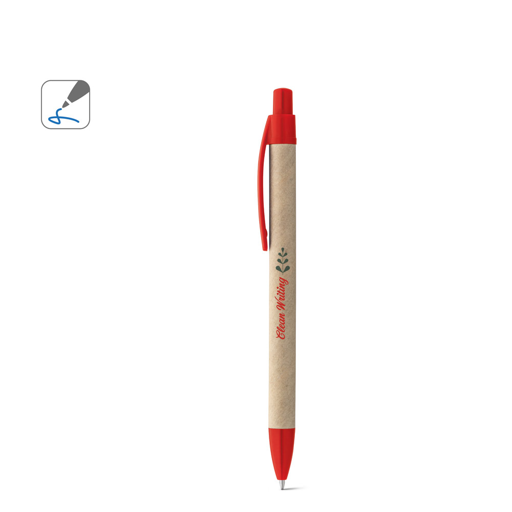 REMI. Ballpoint pen made from 100% recycled paper with clip