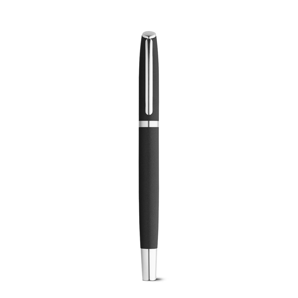 RE-LANDO-SET. Roller and ball pen set with recycled aluminium (100% rAL) body