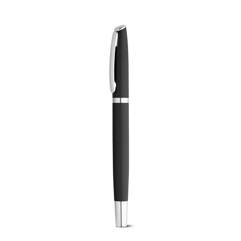 RE-LANDO-SET. Roller and ball pen set with recycled aluminium (100% rAL) body