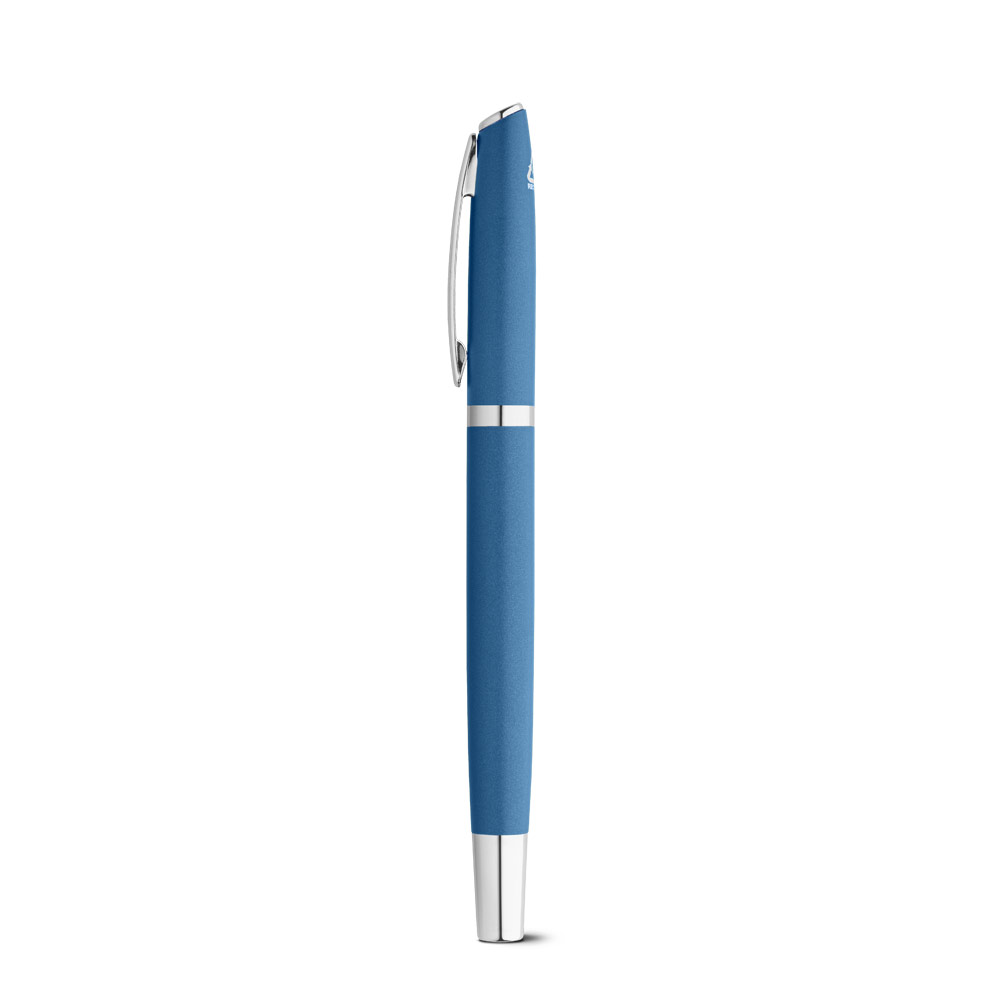 RE-LANDO-SET. Roller and ball pen set with recycled aluminium (100% rAL) body