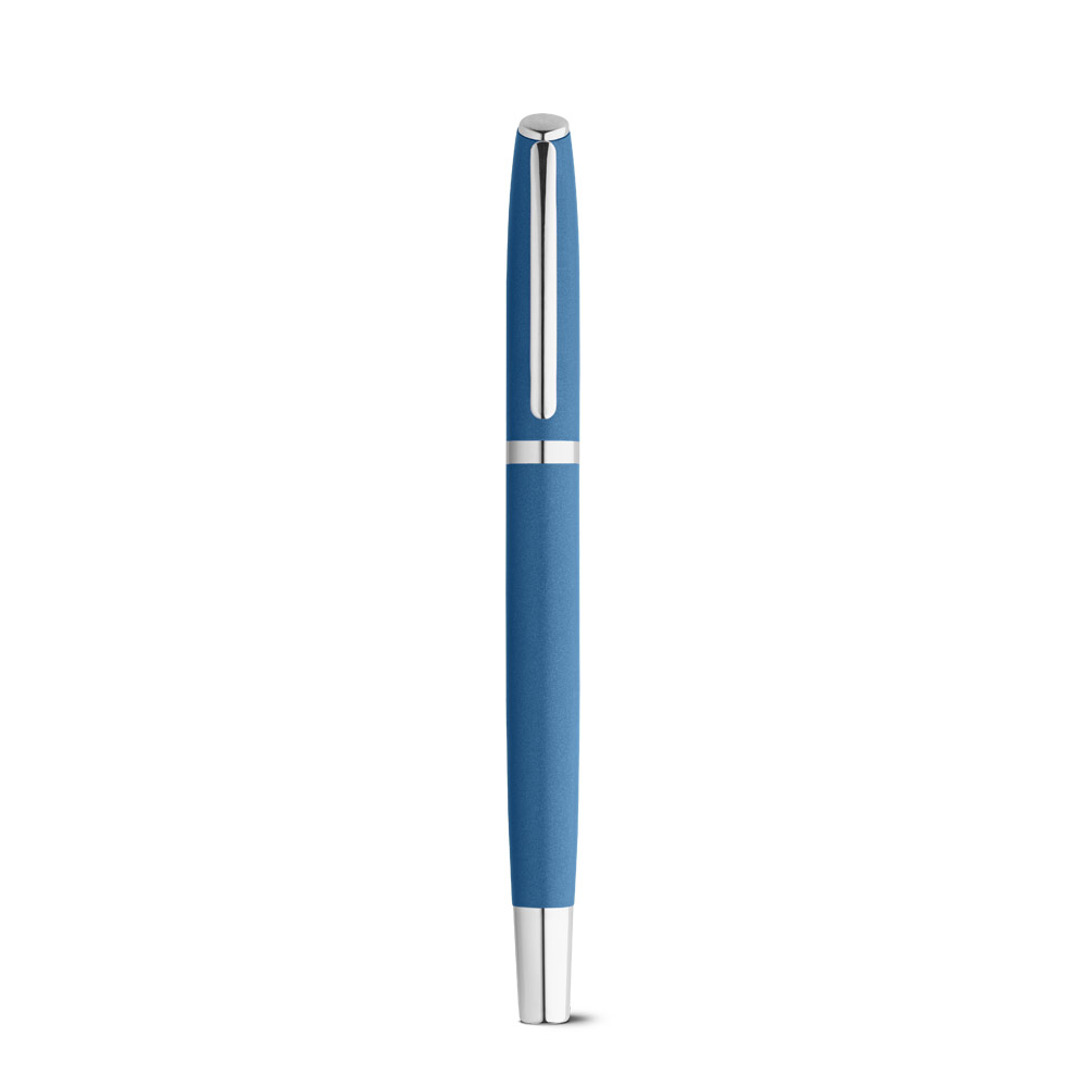 RE-LANDO-SET. Roller and ball pen set with recycled aluminium (100% rAL) body