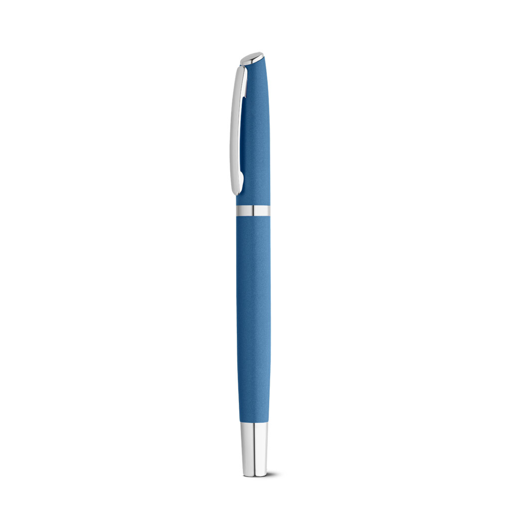 RE-LANDO-SET. Roller and ball pen set with recycled aluminium (100% rAL) body