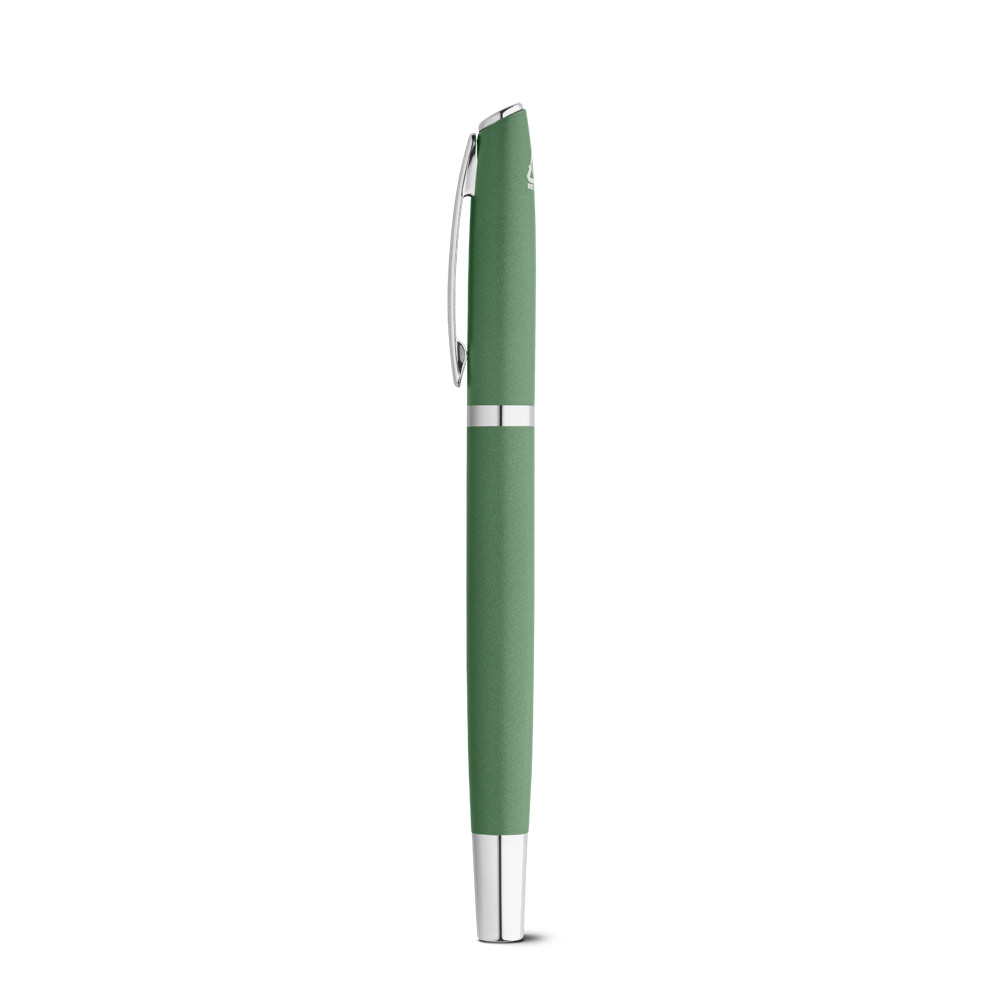 RE-LANDO-SET. Roller and ball pen set with recycled aluminium (100% rAL) body