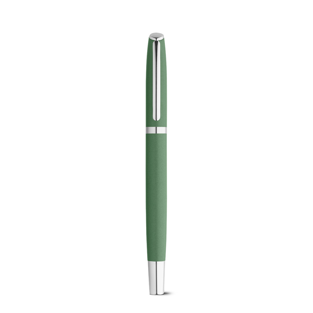 RE-LANDO-SET. Roller and ball pen set with recycled aluminium (100% rAL) body