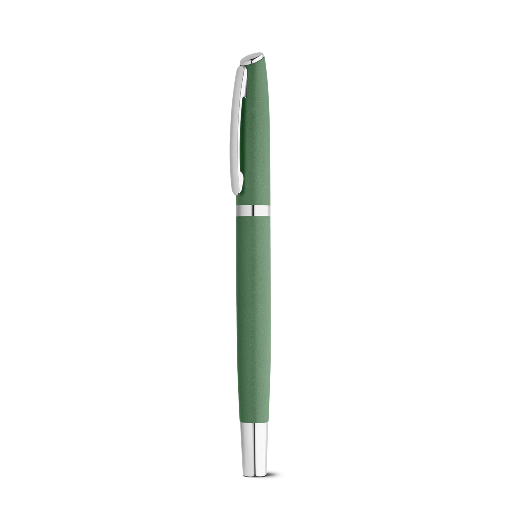 RE-LANDO-SET. Roller and ball pen set with recycled aluminium (100% rAL) body