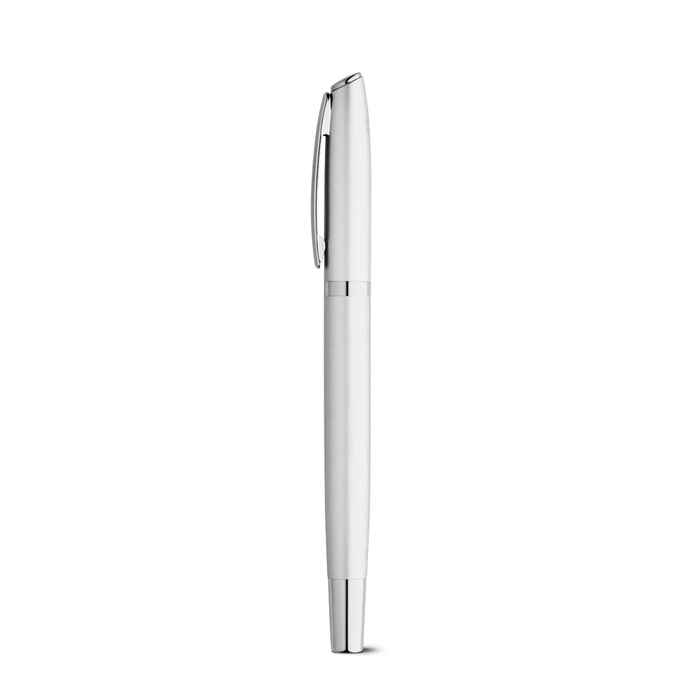 RE-LANDO-SET. Roller and ball pen set with recycled aluminium (100% rAL) body