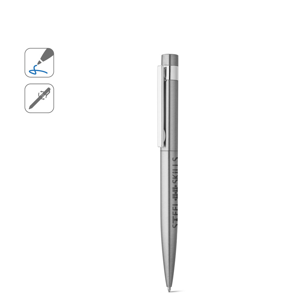 ALEXA. Ballpoint pen with stainless steel body (53% rSS) and clip