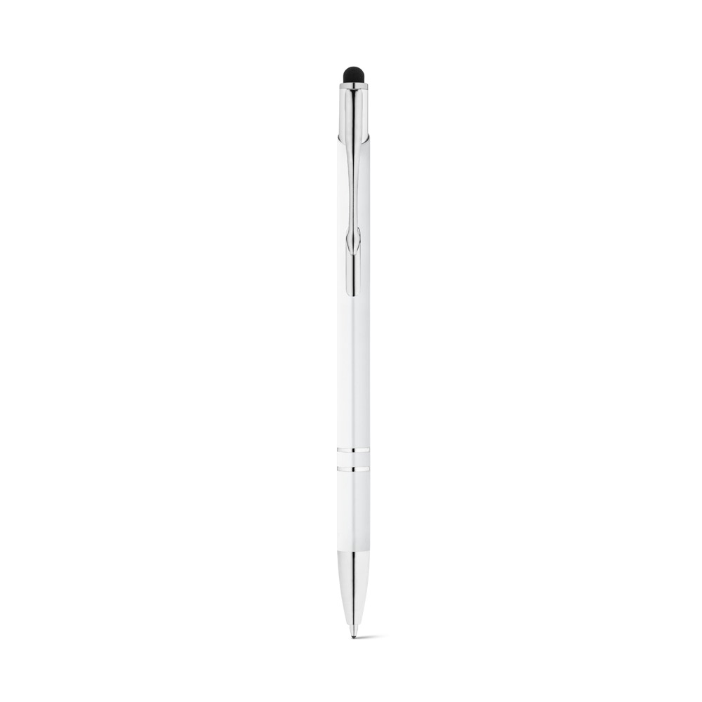 GALBA. Aluminium ball pen with touch tip and clip