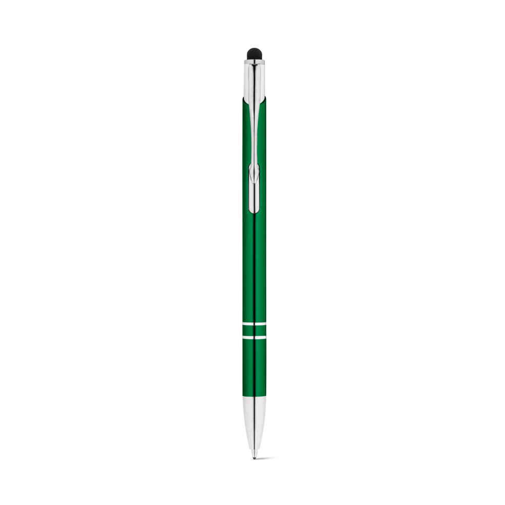 GALBA. Aluminium ball pen with touch tip and clip