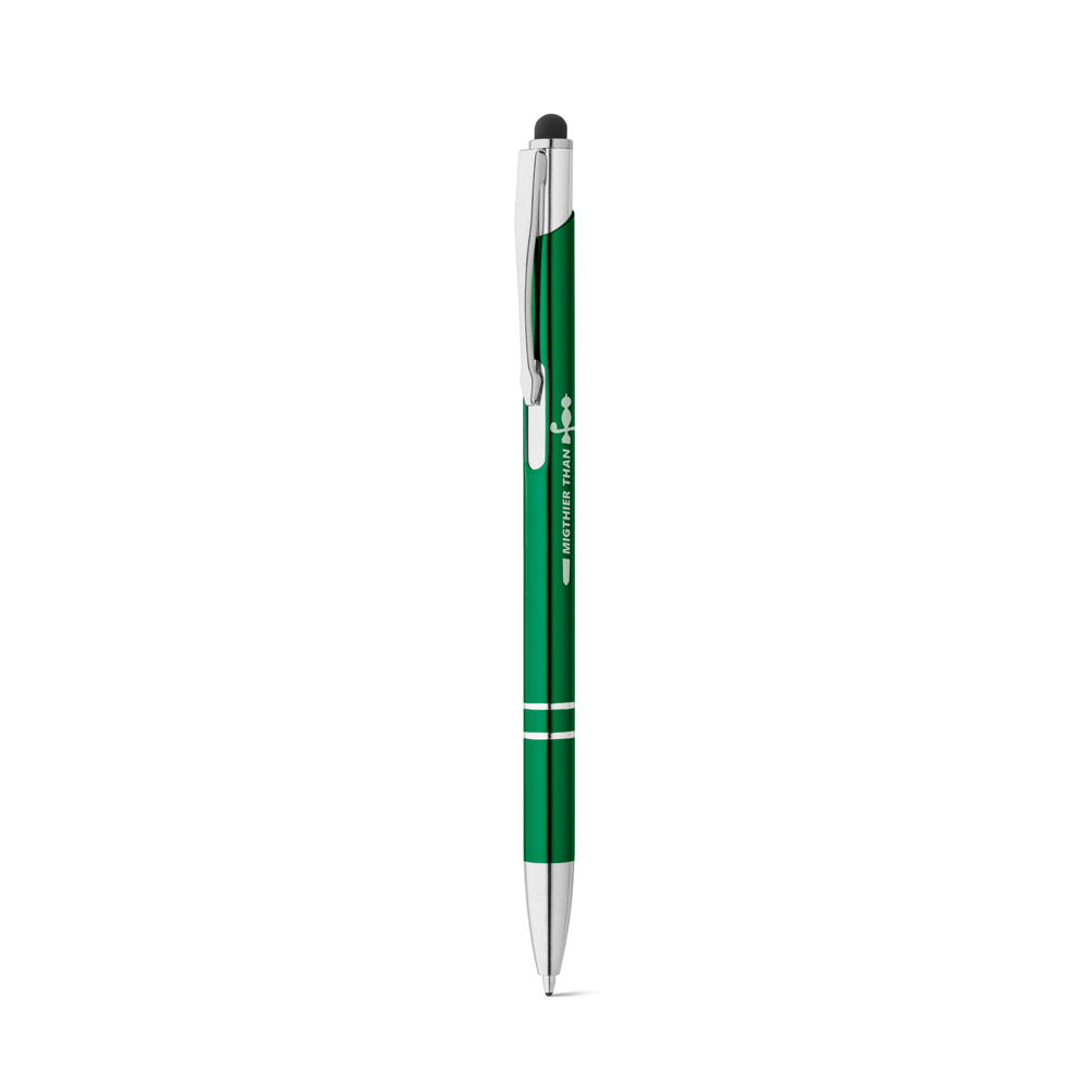 GALBA. Aluminium ball pen with touch tip and clip