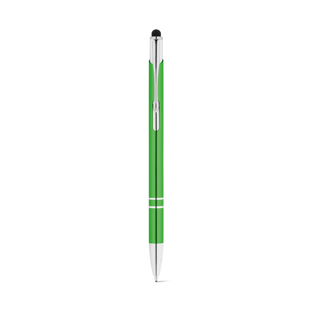 GALBA. Aluminium ball pen with touch tip and clip