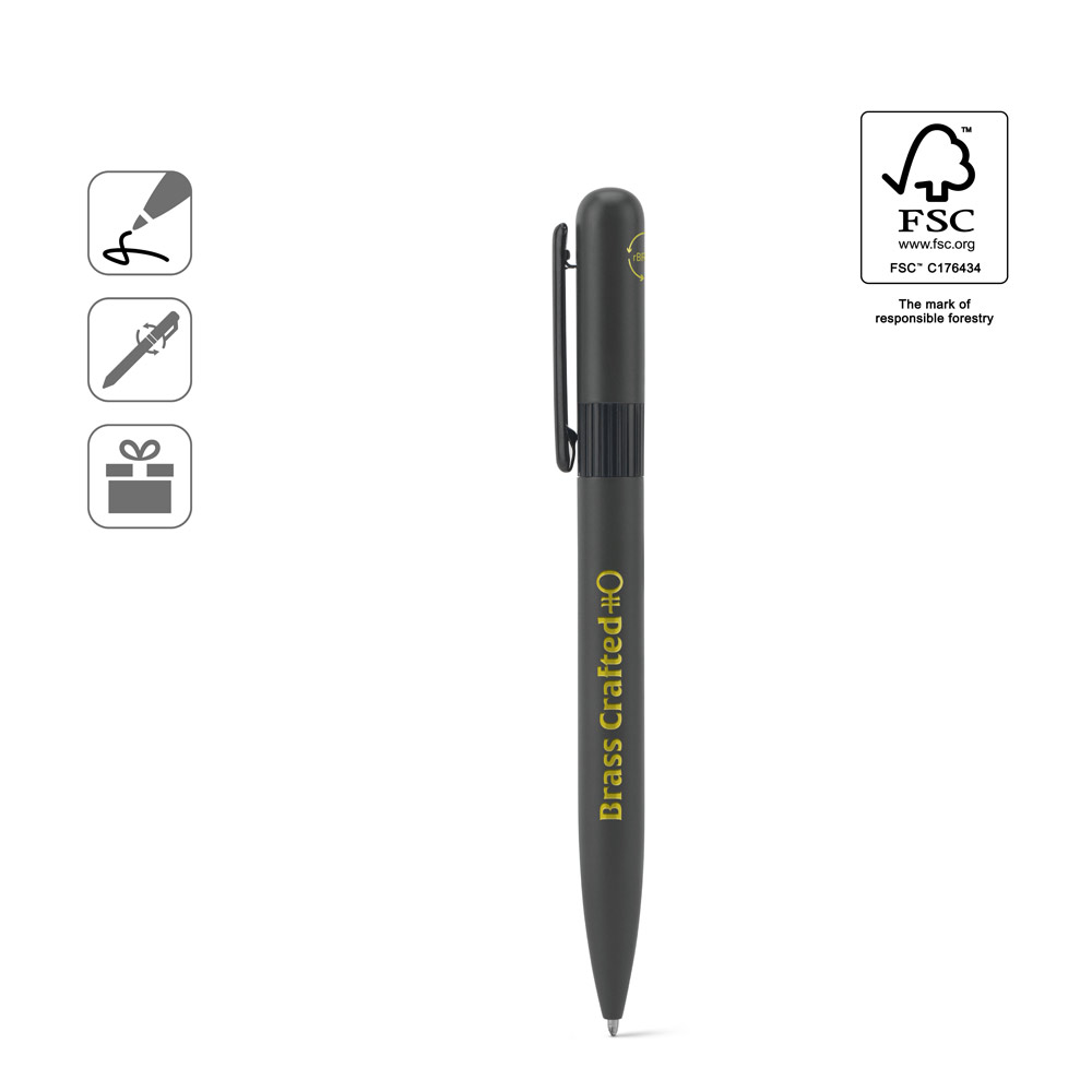 ELSIE ROUND. Metal ballpoint (60% recycled) with rounded design