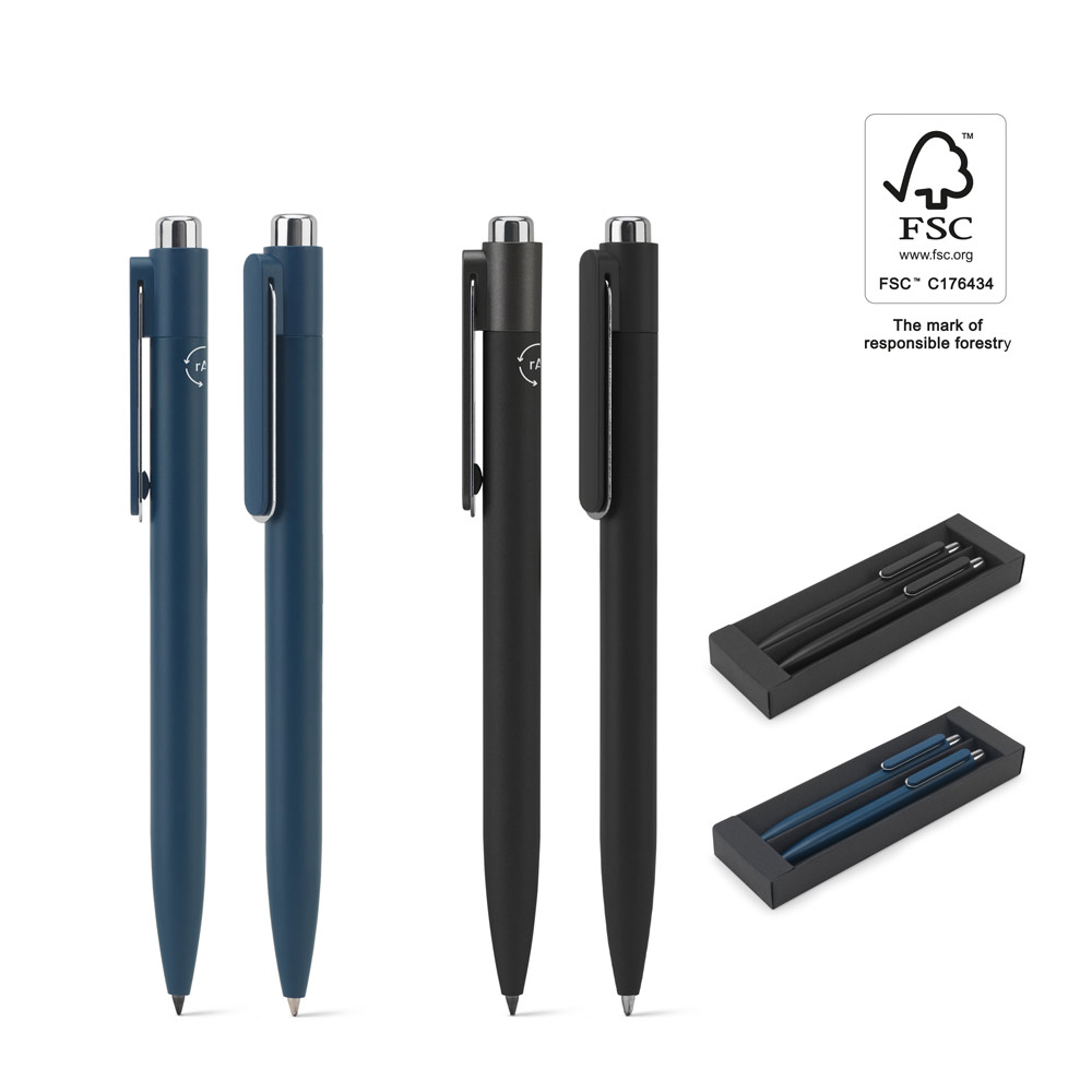 KYLIE SET. Set consisting of a ballpoint and a inkless pen, both made of aluminium (94% recycled)