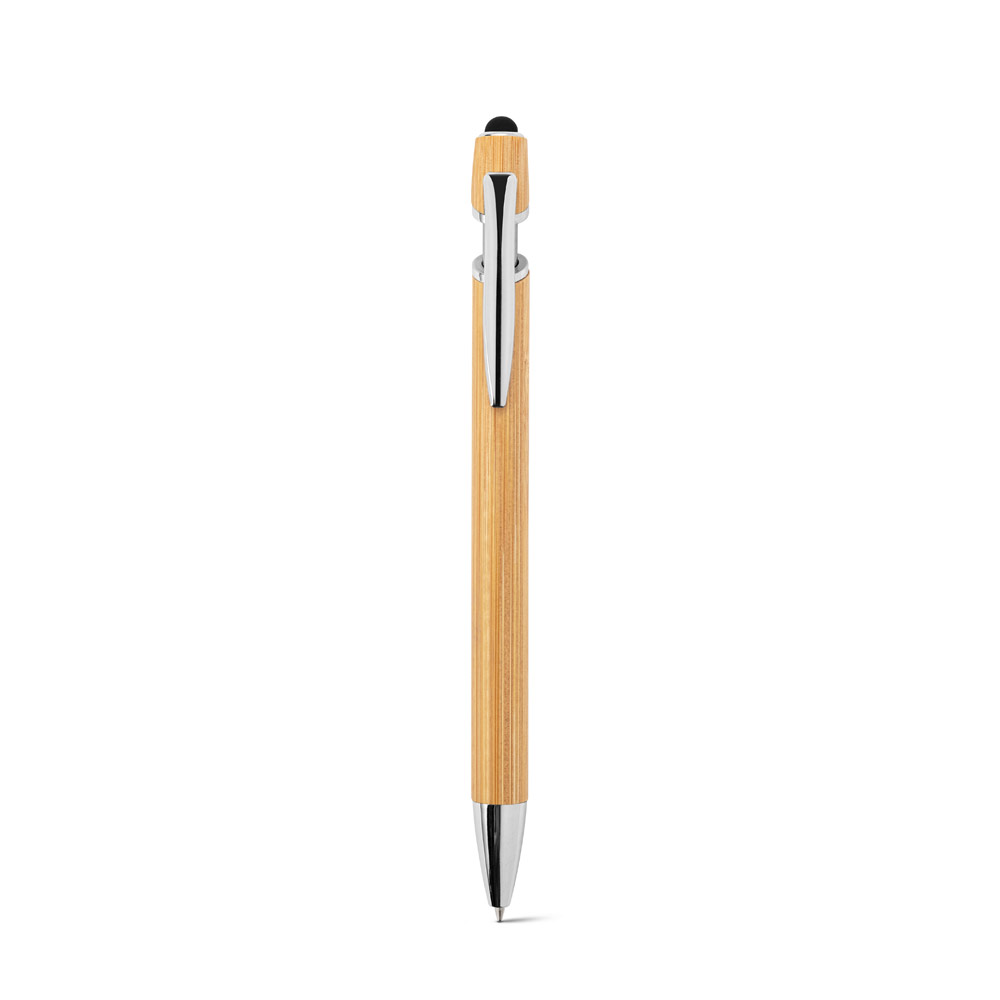 NEIL BAMBOO. Bamboo ballpoint with chrome-plated aluminium details