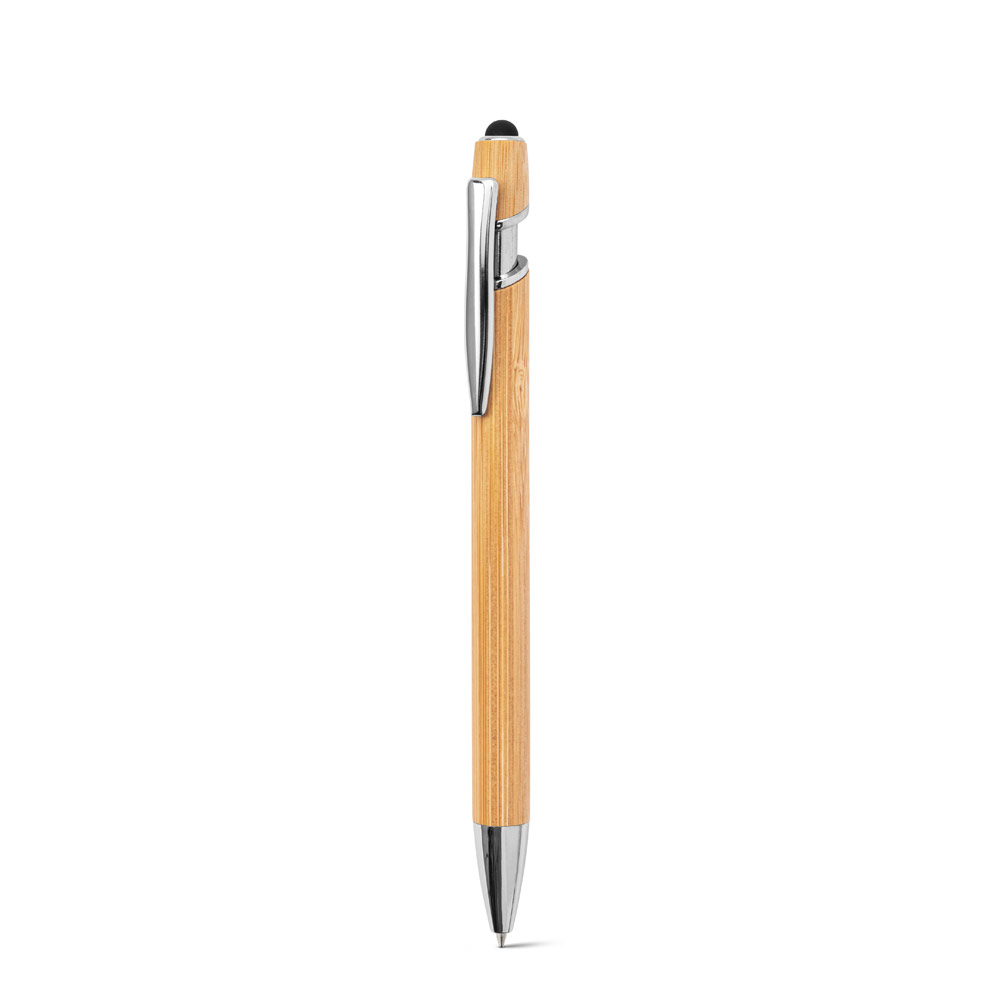 NEIL BAMBOO. Bamboo ballpoint with chrome-plated aluminium details