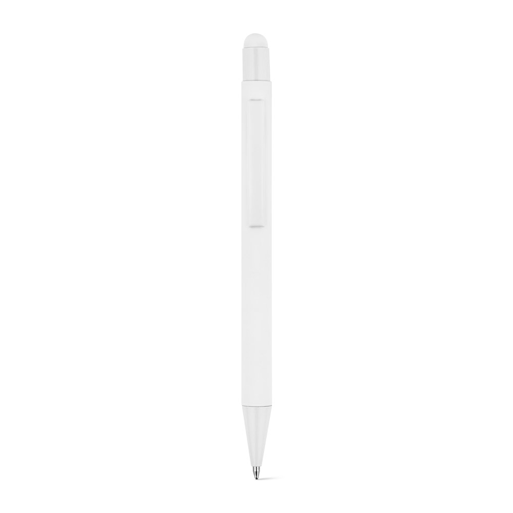 CLINT TOUCH. Ballpoint pen with a modern design made from recycled aluminum (100% rAL), with a rubber finish