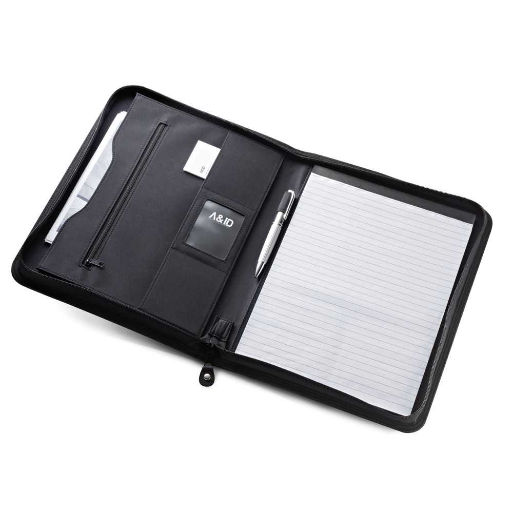 PASZO. PU and microfibre A4 folder with lined pages