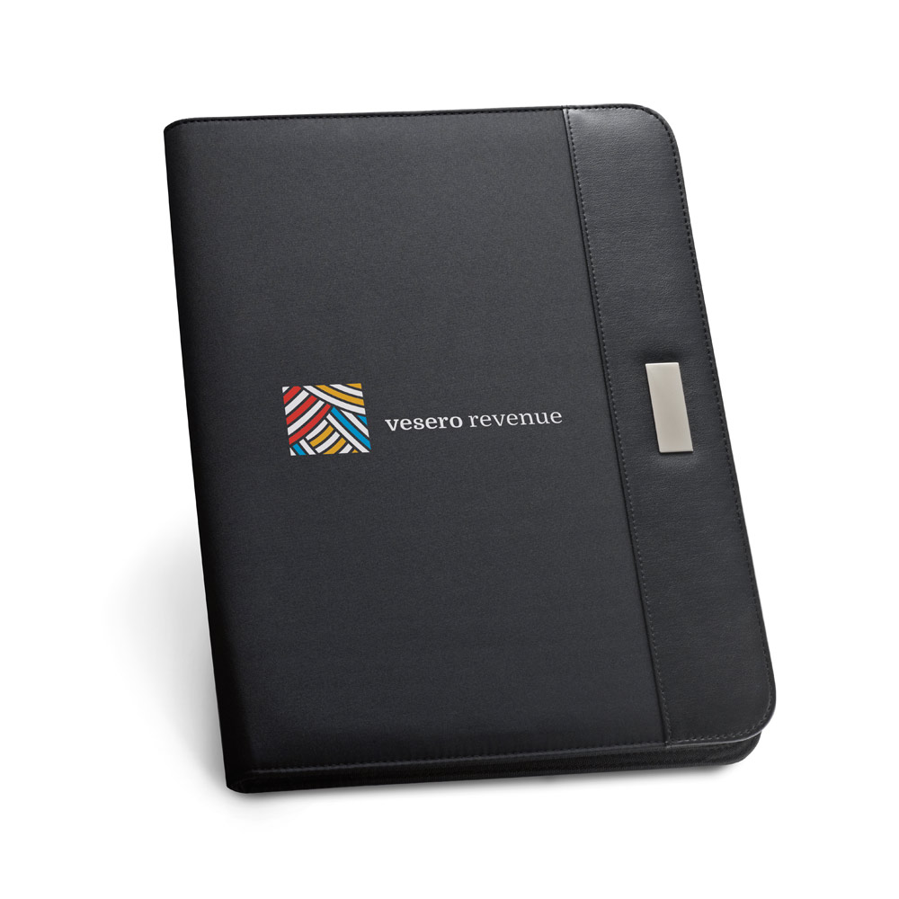PASZO. PU and microfibre A4 folder with lined pages