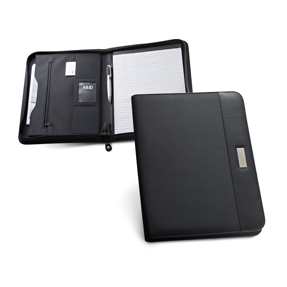 PASZO. PU and microfibre A4 folder with lined pages