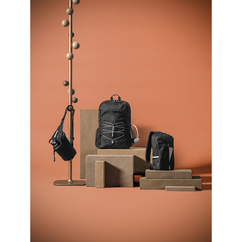 DELFOS POUCH. 300D recycled polyester and 600D recycled polyester waist bag with reflective elements