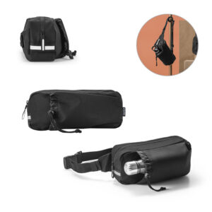 DELFOS POUCH. 300D recycled polyester and 600D recycled polyester waist bag with reflective elements