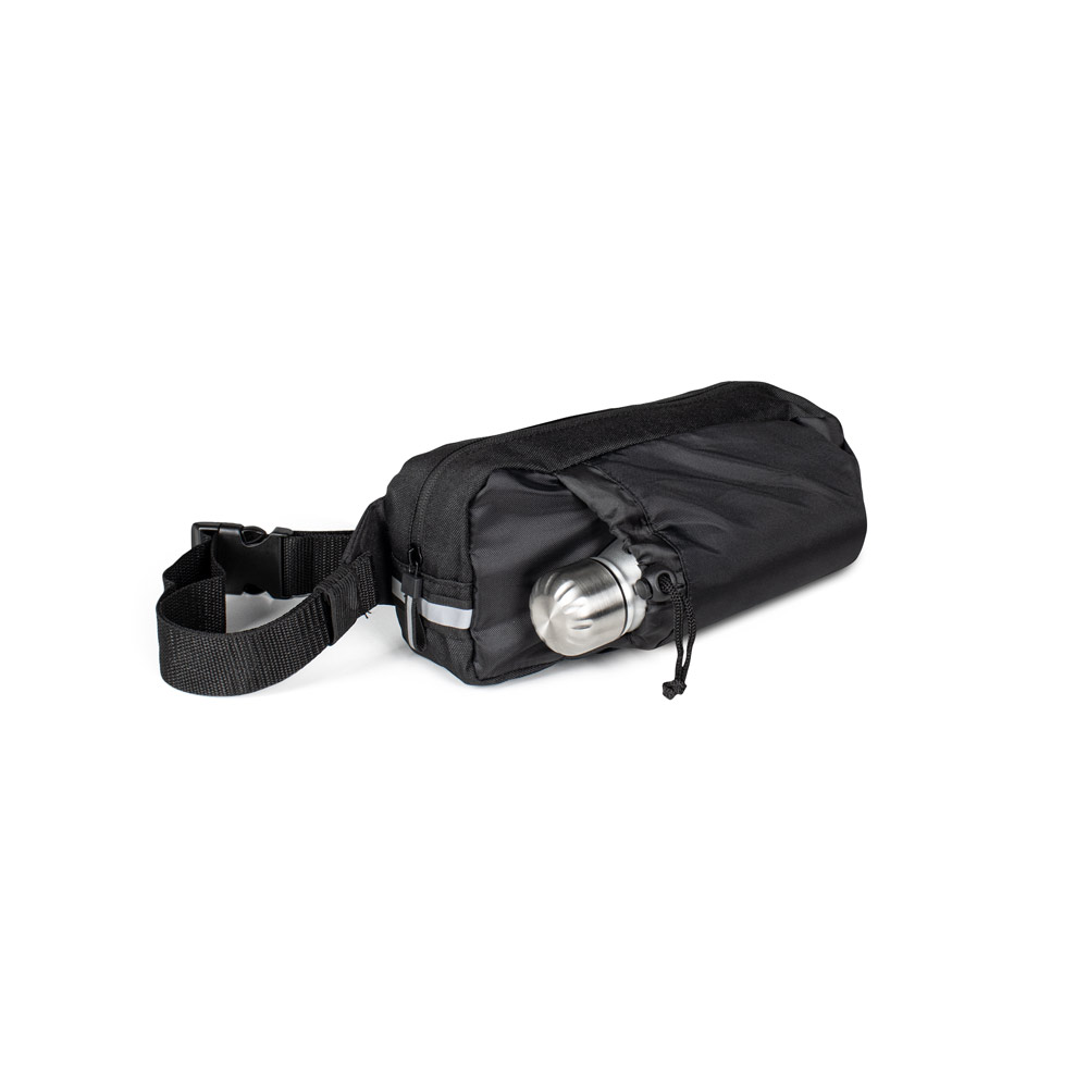 DELFOS POUCH. 300D recycled polyester and 600D recycled polyester waist bag with reflective elements