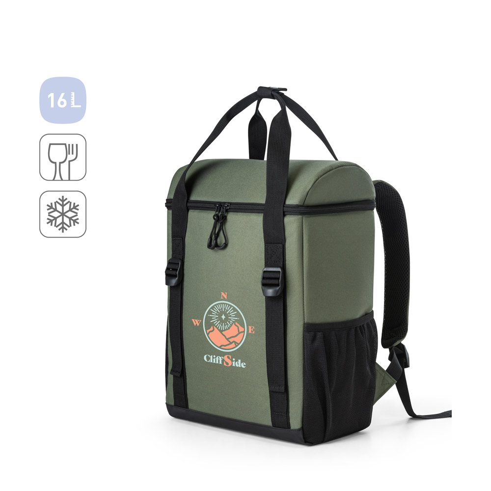 ROMA L. Thermal backpack padded in recycled polyester 600D ripstop 16 L