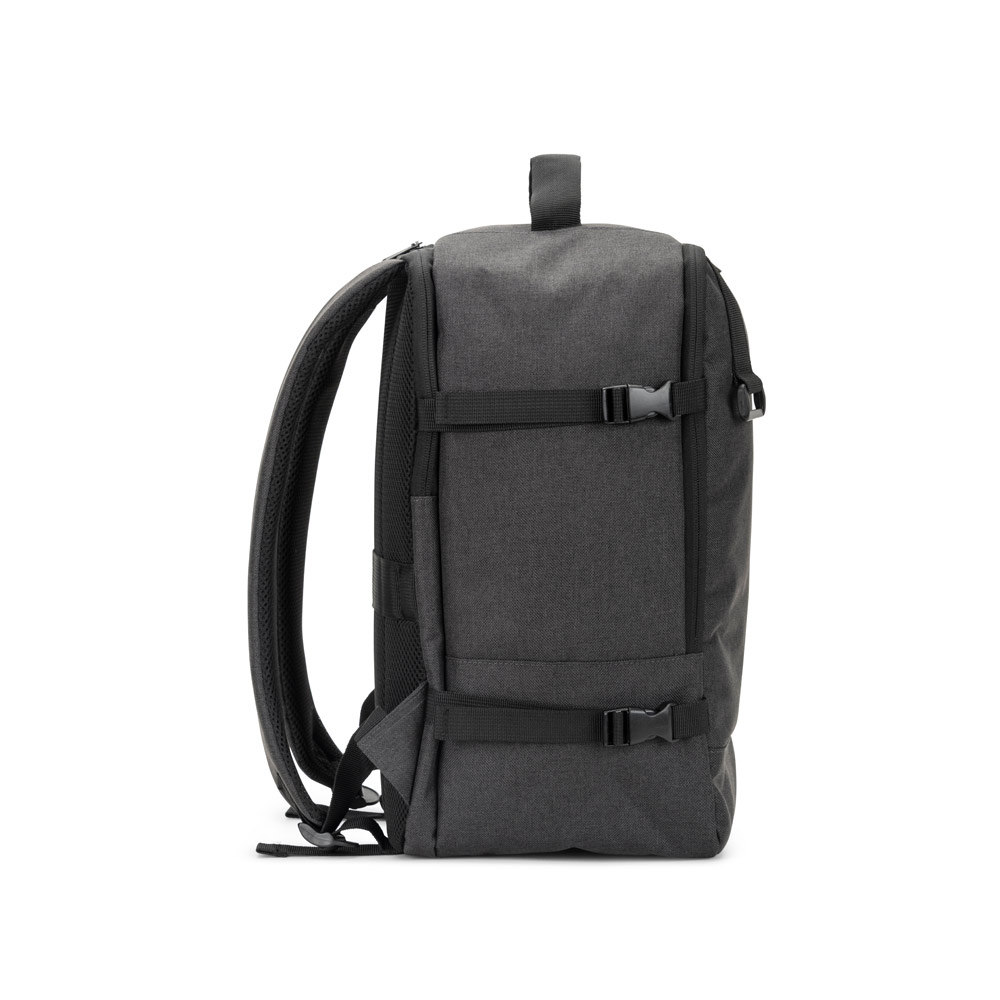 CIES. Backpack made from high-density 600D recycled polyester, meeting airline size requirements