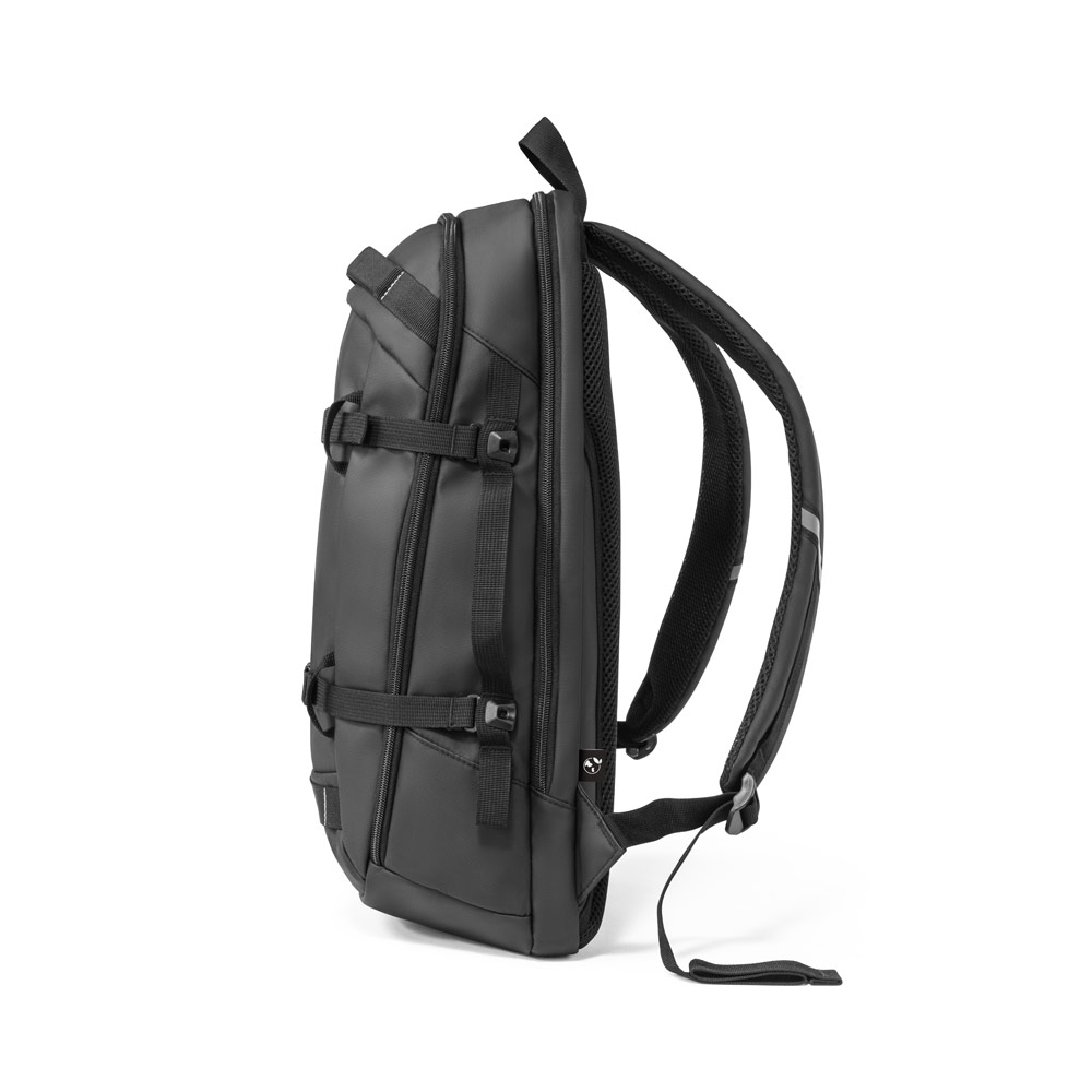 KAMPALA. Laptop backpack in 900D, high-density recycled polyester, with water-resistant coating and 210D recycled polyester lining 17'3"
