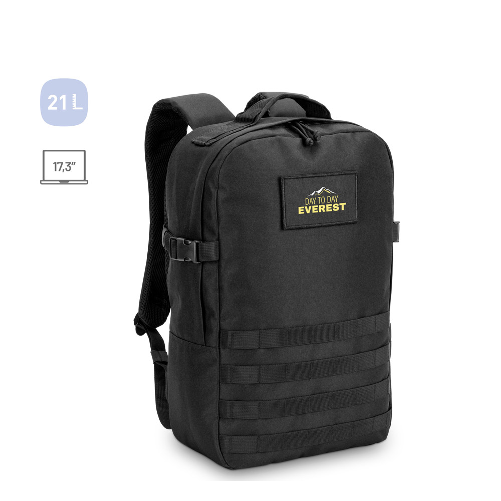 EDINBURGH BPACK. 17'3" Military-style backpack in 600D, high-density recycled polyester and lining in 210D recycled polyester