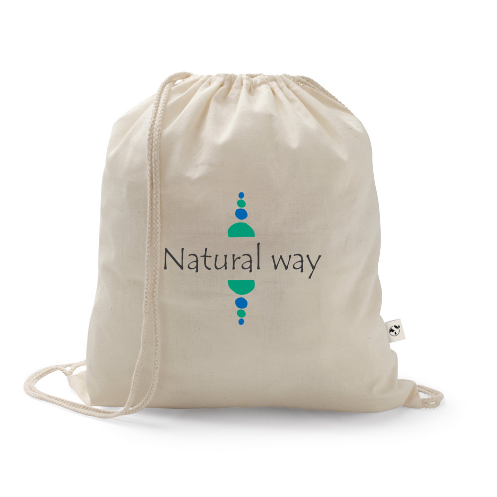 SALAMANCA. Drawstring bag in recycled cotton (70%) and polyester (30% rPET) (150 g/m²)