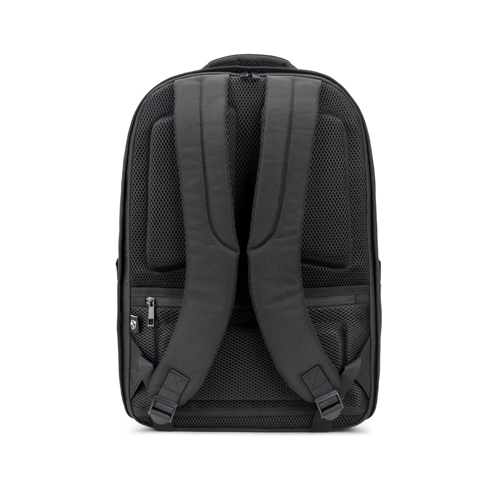YANGON BPACK. Anti-theft backpack, in twill with water-repellent coating and high-density 600D recycled polyester, for 17'3" laptop