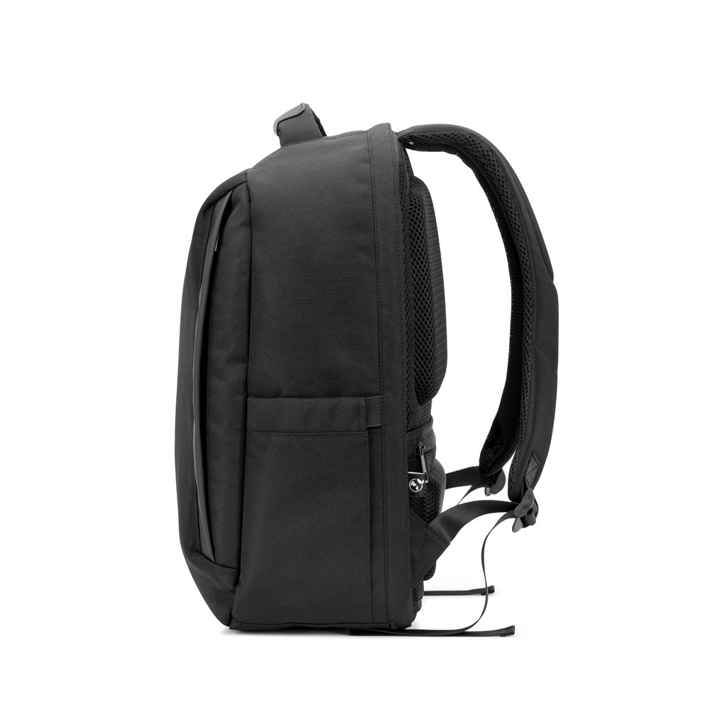 YANGON BPACK. Anti-theft backpack, in twill with water-repellent coating and high-density 600D recycled polyester, for 17'3" laptop