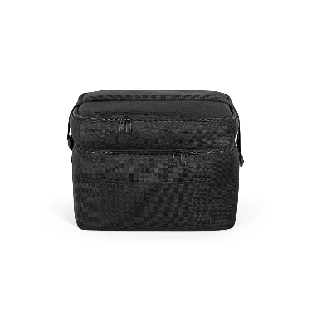 CANCUN LARGE. Thermal bag in 600D, recycled polyester, with adjustable webbing strap 14 L