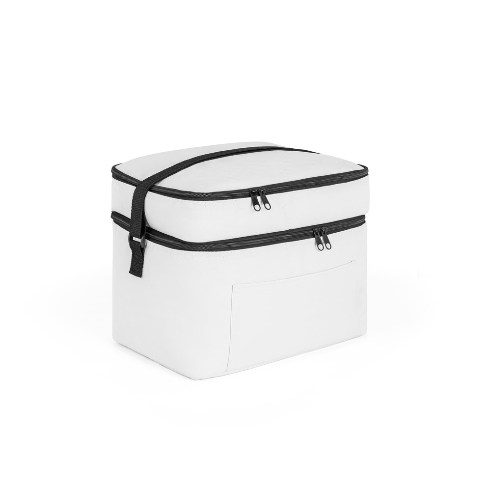 CANCUN LARGE. Thermal bag in 600D, recycled polyester, with adjustable webbing strap 14 L
