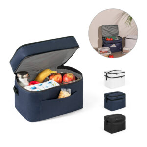 CANCUN LARGE. Thermal bag in 600D, recycled polyester, with adjustable webbing strap 14 L