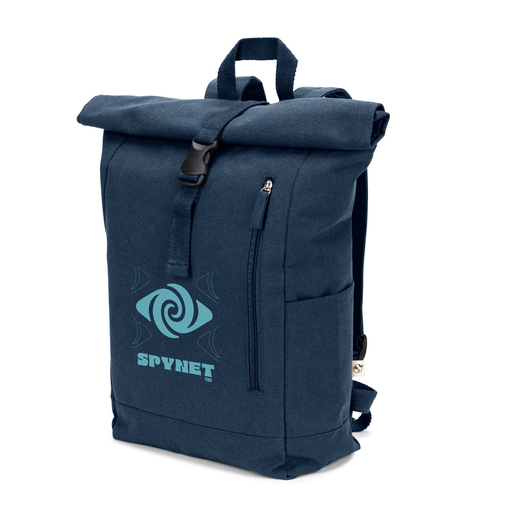 SAINT. Roll top backpack in recycled cotton and recycled polyester (380 g/m²)