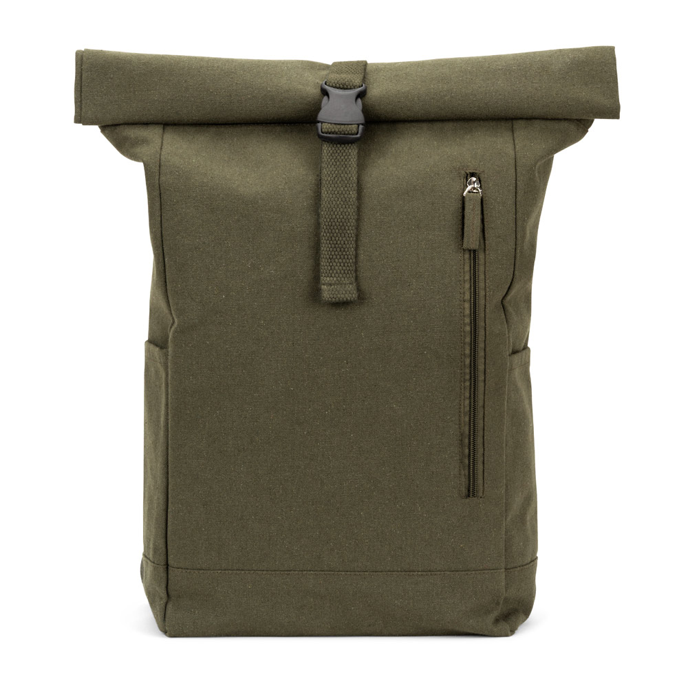 SAINT. Roll top backpack in recycled cotton and recycled polyester (380 g/m²)