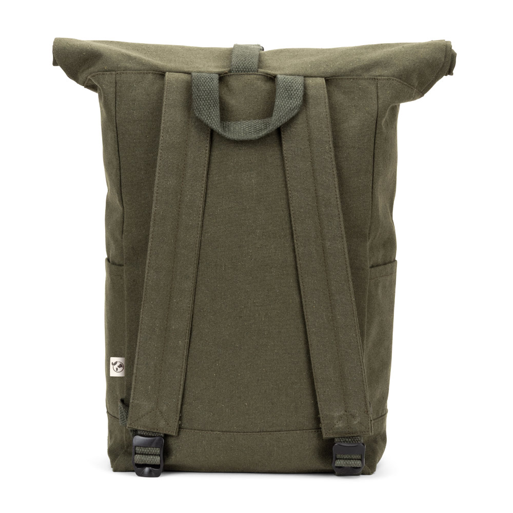 SAINT. Roll top backpack in recycled cotton and recycled polyester (380 g/m²)