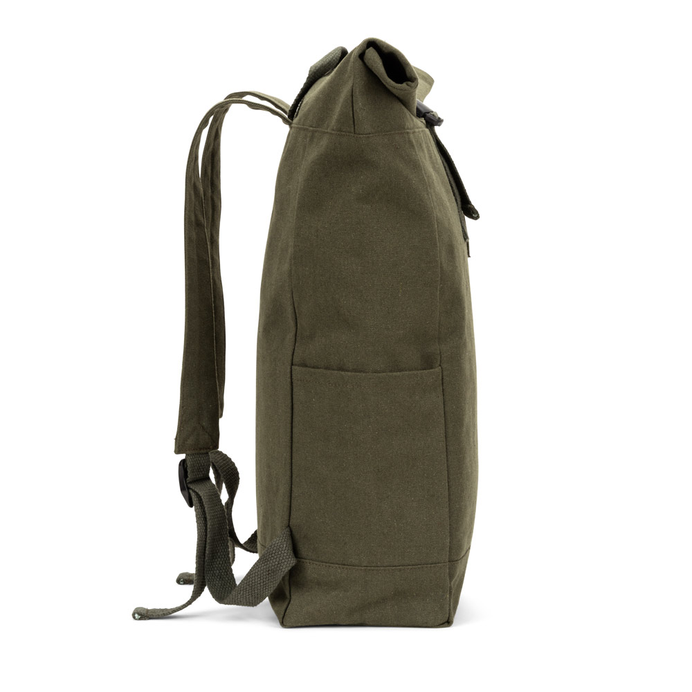SAINT. Roll top backpack in recycled cotton and recycled polyester (380 g/m²)