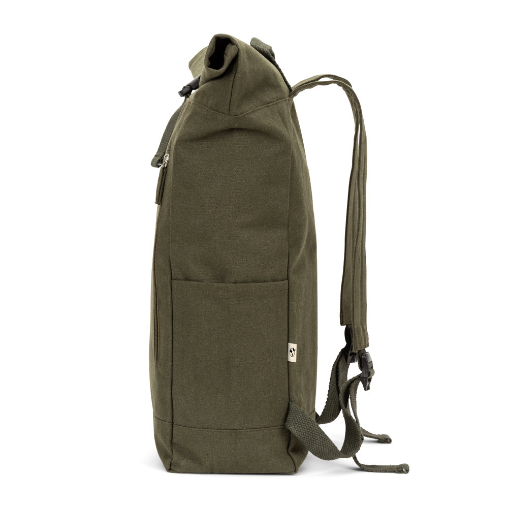 SAINT. Roll top backpack in recycled cotton and recycled polyester (380 g/m²)