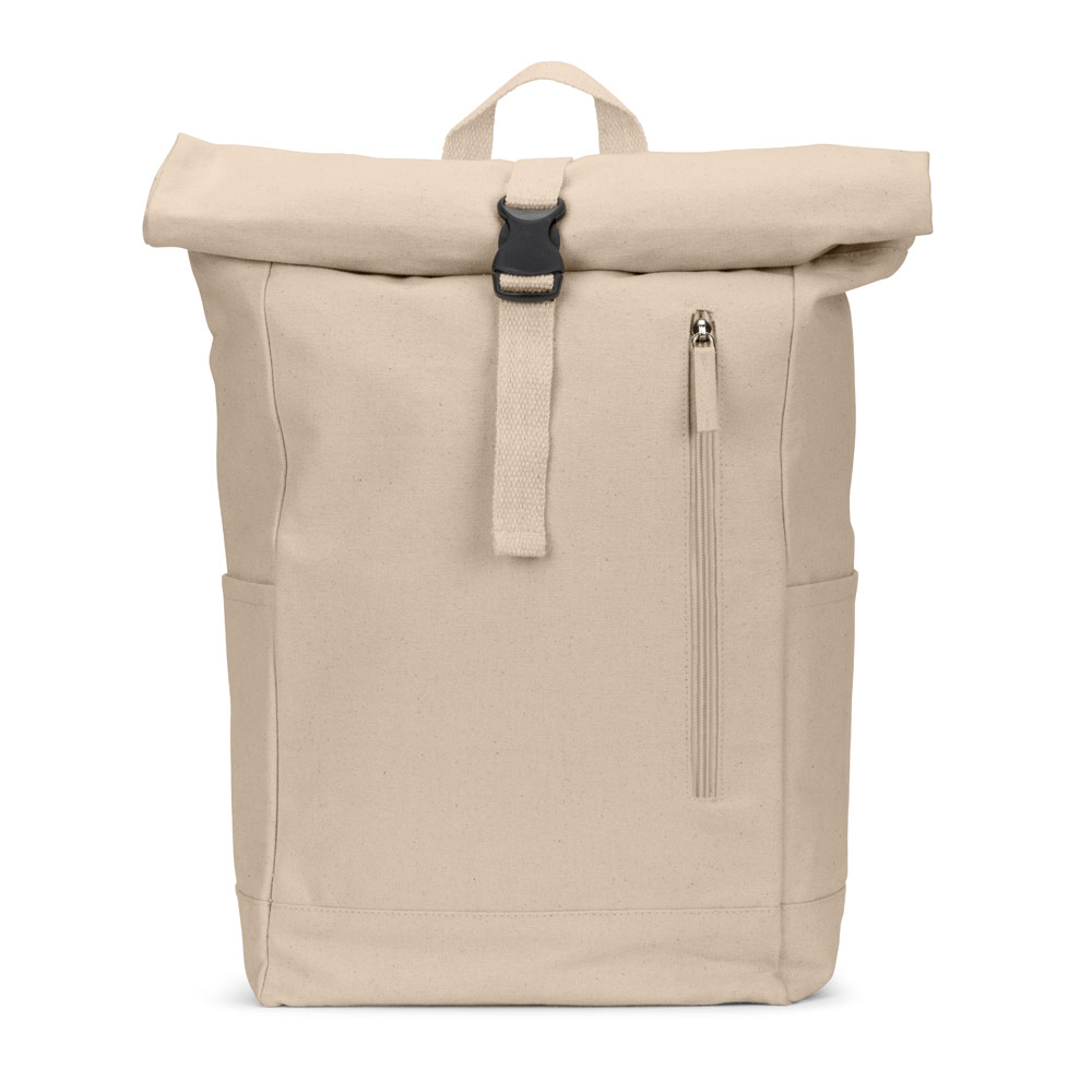 SAINT. Roll top backpack in recycled cotton and recycled polyester (380 g/m²)