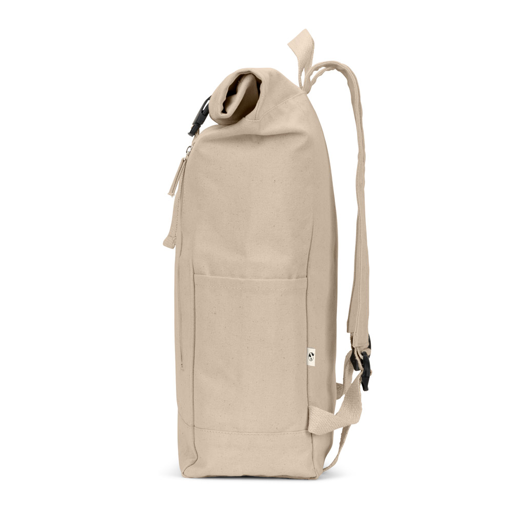 SAINT. Roll top backpack in recycled cotton and recycled polyester (380 g/m²)