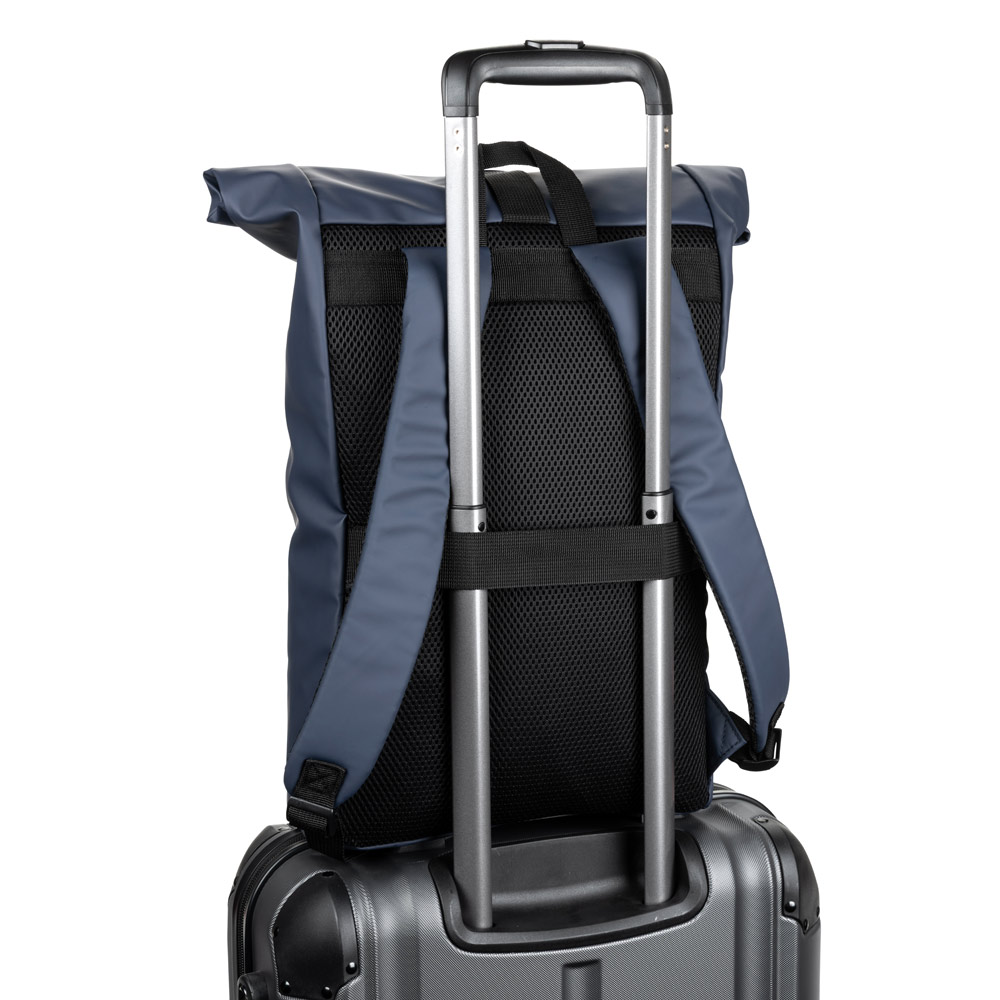 PORTLAND. The PU roll top backpack with a 16" laptop pocket