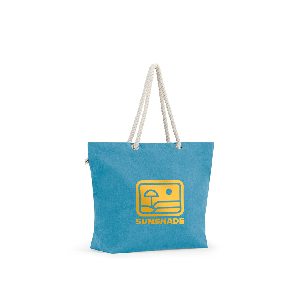 ATHENS. Beach bag in recycled cotton (70%) and recycled polyester (30%) (220 g/m²)